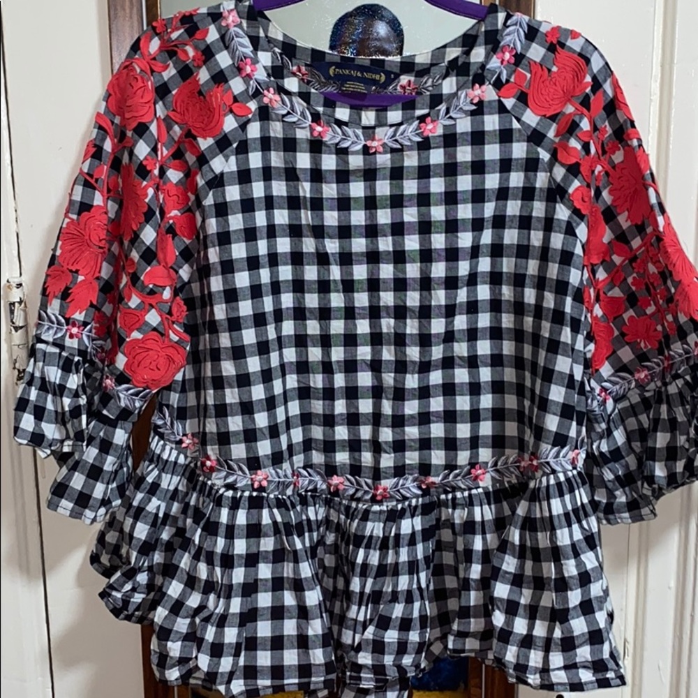 Plaid peplum top
